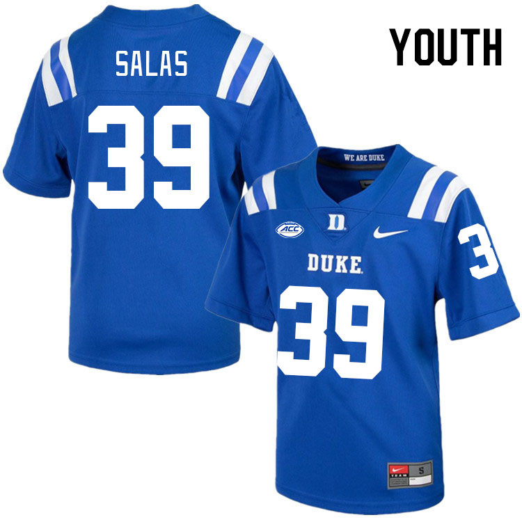 Youth #39 Cosme Salas Duke Blue Devils College Football Jerseys Stitched-Royal